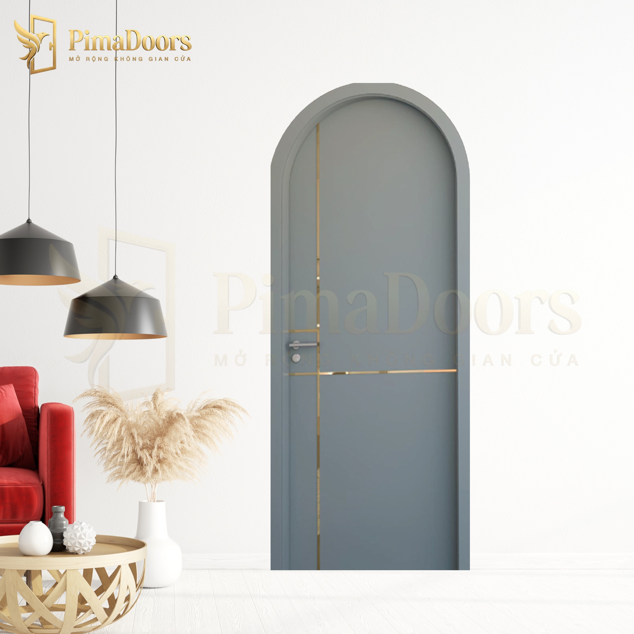 Cửa Nhựa Composite Nẹp Kim Loại PFS-AN4-S19