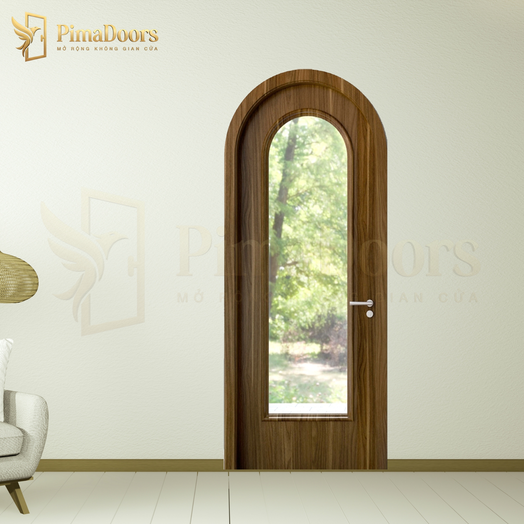 Cửa nhựa composite vòm ô kính PFS-AK2-W42